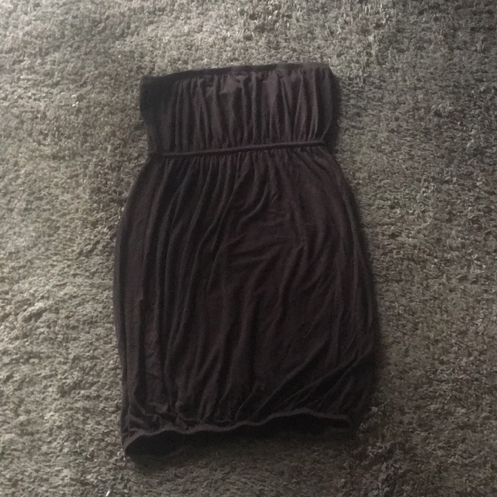 Brown strapless dress